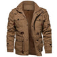 Men's Winter Jacket Hooded Casual Cotton Coat Retro Coat Men's Cotton Casual Fleece Long Jacket Men's Outdoor Tooling Coat