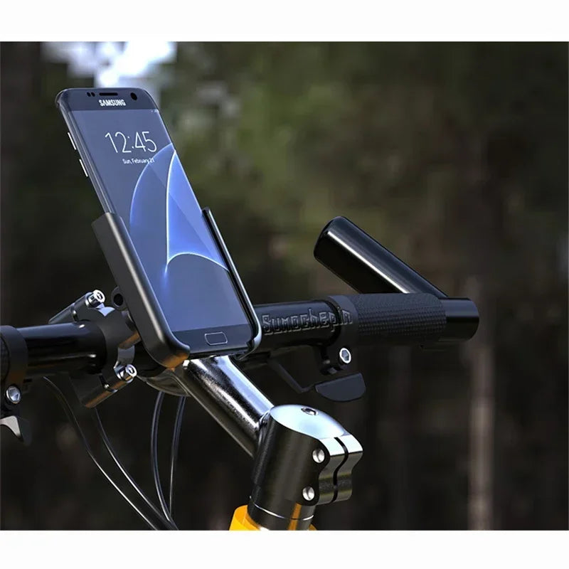 Motorcycle Bicycle Phone Holder GPS Bracket Cellphone Stand Mirror Handlebar Mount Compatible For Smartphone Between 3.0 to 6.5"