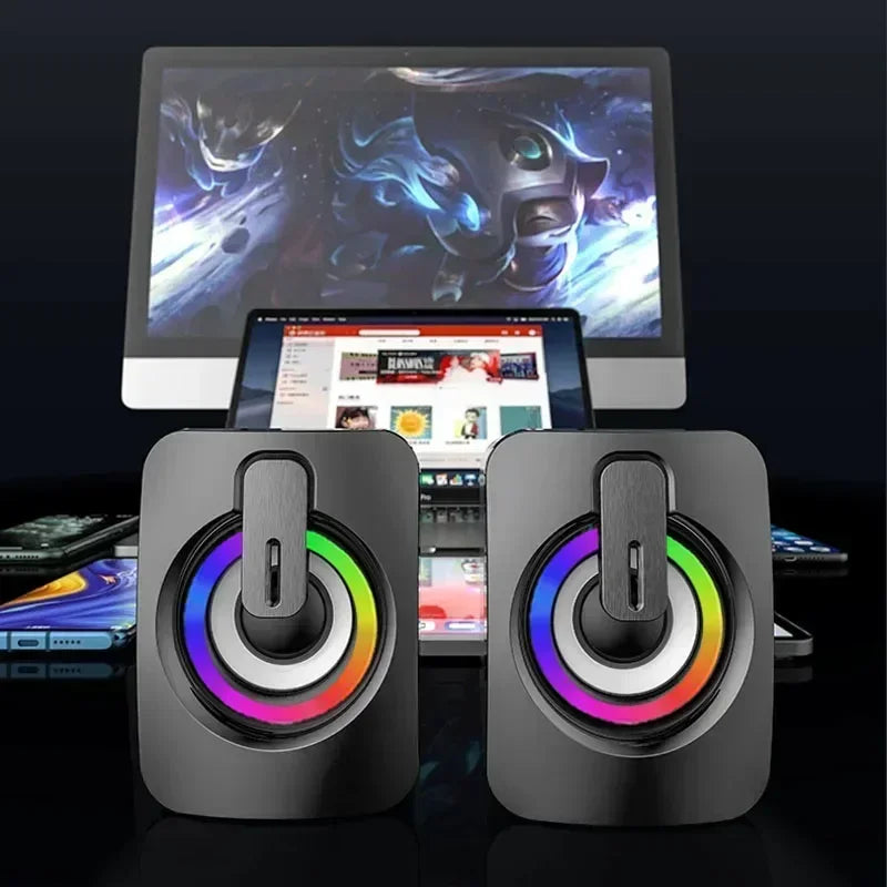 Computer Speaker Stereo Sound With Microphone 3.5mm AUX Home Office PC Speaker for Macbook Desktop Notebook Computer Loudspeaker