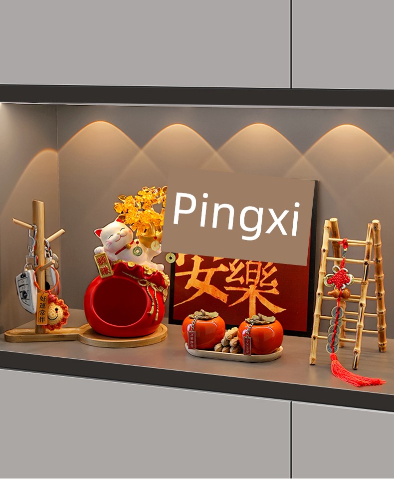 Haibeihai Lucky Cat Key Storage Entrance Decoration Home Living Room Desktop Pachira Macrocarpa Entrance Decorations