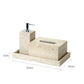 Beige Travertine Bathroom Accessories Set Natural Marble Soap Dispenser Soap Dish Reed Diffuser Vanity Tray Bathroom Set