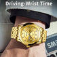 OLEVS Quartz Watch for Men Luxury Diamonds Gold Watch Waterproof Luminous Stainless Steel Business Men's Quartz Watch Mens Watch