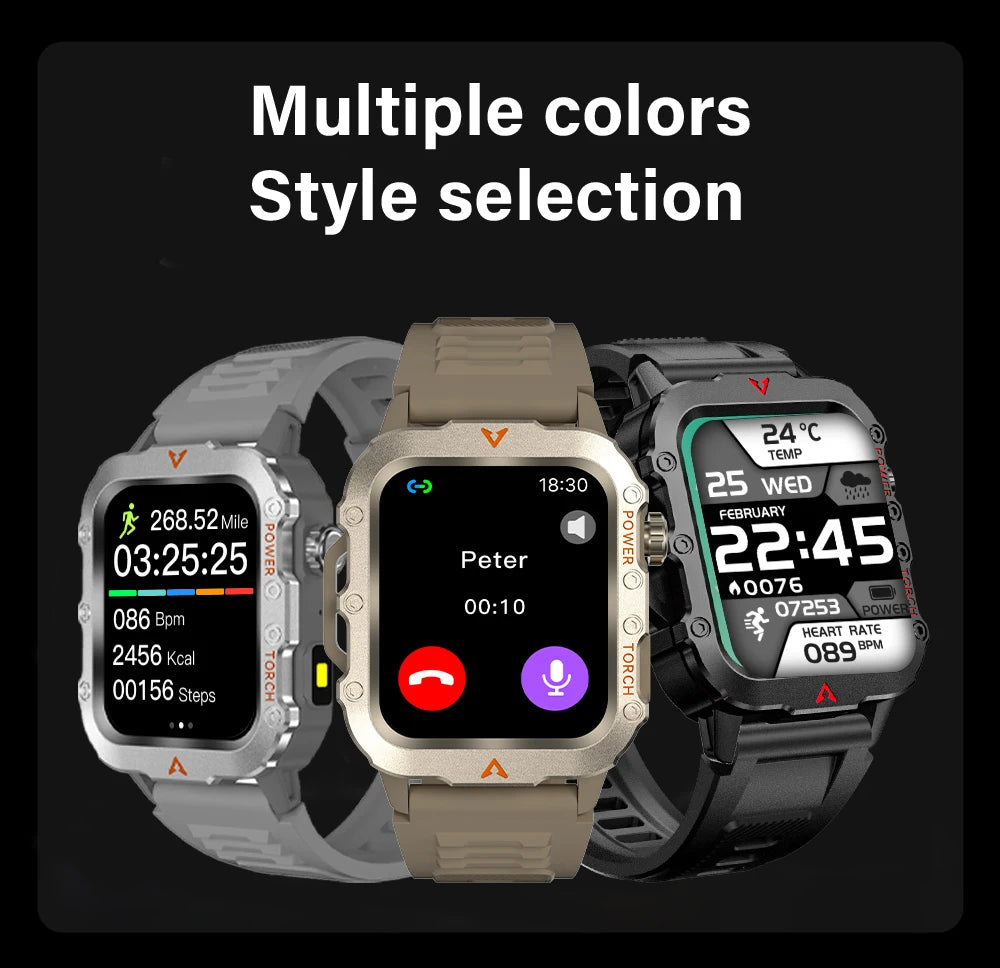 New LED Men's Smartwatch Bluetooth Talking Smartwatch Multi Sport Mode Health Monitoring Smart Watch