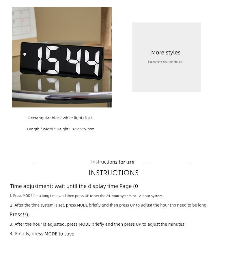 Led Student Dormitory E-Sports Office Room Clock