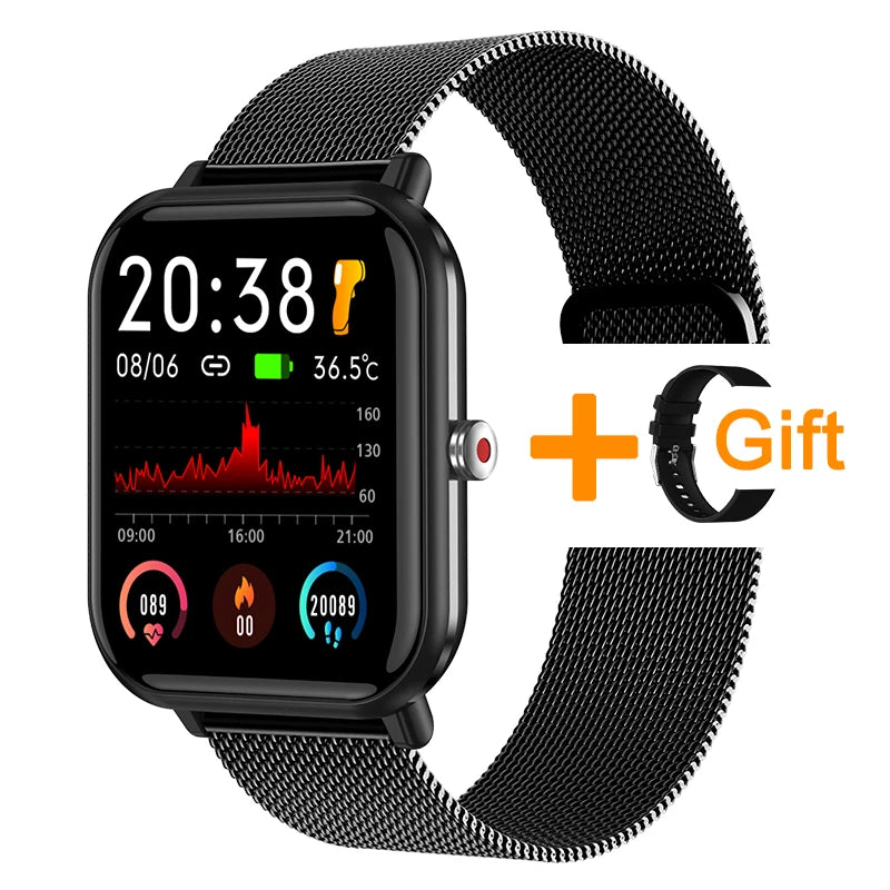 New Body Temperature Monitor Watch Men Smart Watch Sports Music Playback Waterproof SmartWatch Heart Rate Blood Pressure