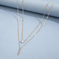 Multi-layer Five-pointed Star Heart Shape Water Drop Pendant Chain Necklace Alloy Material Glass Collarbone Chain Sexy Women's