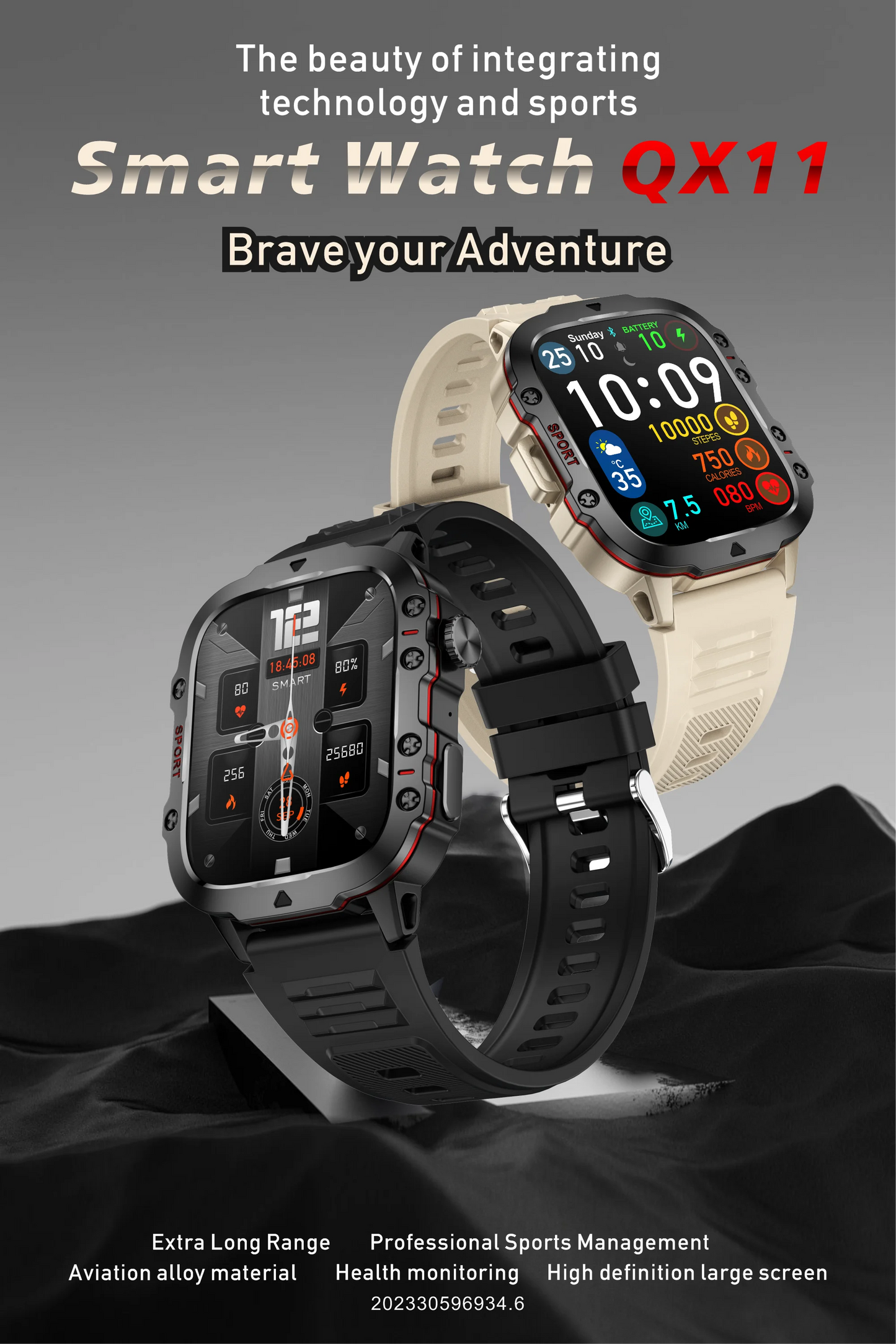Military GPS Tracker Smart Watch Men IP68 5ATM Outdoor Sports Fitness Tracker Health Monitor 1.96" BT Call Smartwatch For Xiaomi