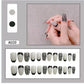 24Pcs Medium Long Ballet Fake Nails Art Flat Head Gold Line Frosted False Nails Press on Full Cover Removable Stick on Nail Tips