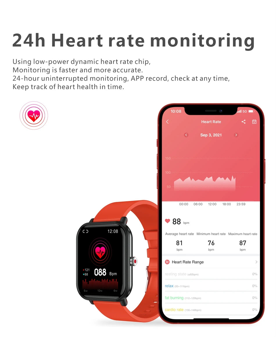 New Body Temperature Monitor Watch Men Smart Watch Sports Music Playback Waterproof SmartWatch Heart Rate Blood Pressure