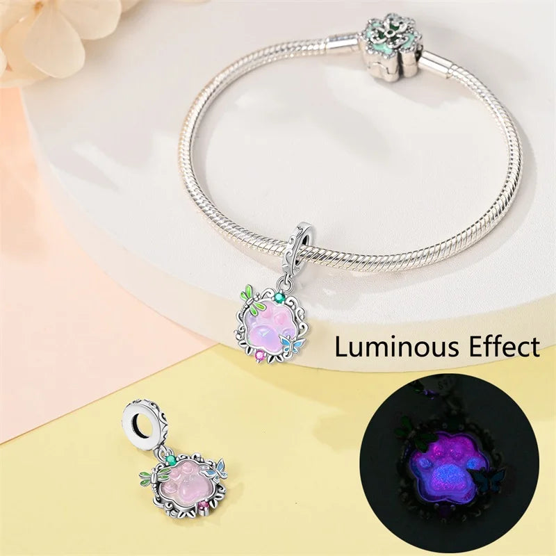 925 Silver Charms Beads Fit 3mm Original Bracelet Game Machine Box Afternoon Tea Dessert Romantic Pink Pendant DIY Jewelry