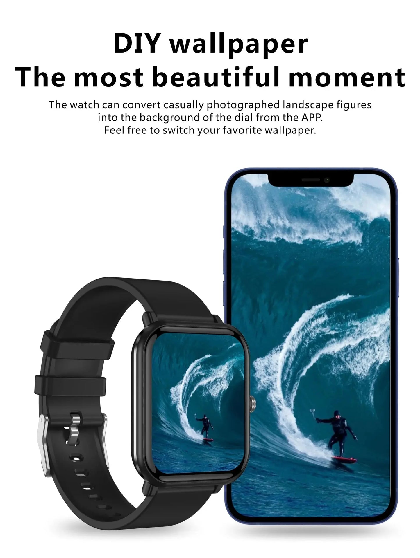 New Q9 Pro Smart Watch Body Temperature Monitor Music Control Sports Waterproof Smart Watch for Men Women Smartwatch