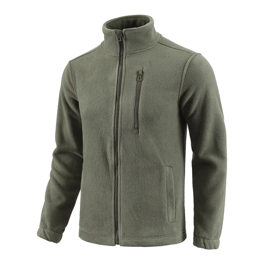Mens Tactical Fleece Jacket Russian Camouflage US Military Work Coat Autumn Winter Outdoor Warm Zip Cardigan Jacket Inner Lining