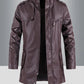 Men's Leather Jacket Autumn and Winter Windproof Standing Collar Motorcycle Tactical Warm Coat Casual Fashion Waterproof Jacket