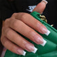 24Pcs Medium Long Ballet Fake Nails Art Flat Head Gold Line Frosted False Nails Press on Full Cover Removable Stick on Nail Tips