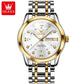 OLEVS Quartz Watch for Men Luxury Diamonds Gold Watch Waterproof Luminous Stainless Steel Business Men's Quartz Watch Mens Watch