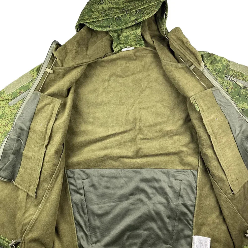 Tactcial Russia Uniform Jacket Outdoor Spring and Autumn Coat Rainproof Soft Shell Green Camouflage Assault Suit Mens Jacket
