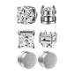 3 Pairs Crystal Strong Magnetic Ear Stud Clip Earrings for Men and Women Punk Round Zircon Magnet Earrings Non Piercing Jewelry