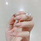 24Pcs Medium Long Ballet Fake Nails Art Flat Head Gold Line Frosted False Nails Press on Full Cover Removable Stick on Nail Tips