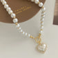 Elegant Pearl Necklace For Women Heart Pendant Necklaces Luxury Imitation Pearls Chain Necklaces Korean Jewelry Girls Gifts