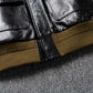 A2 Men's Bomber Jacket Tea Core Horse Leather Cropped Motorcycle Jacket Natural Leather Loose Coat Military Men's Leather Jacket