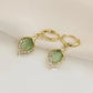 Fashion Korean Angel Eye Earrings Gold Color Plated Rhinestones Inlay Tulip Petal Hoop Earring Women's Party Jewelry