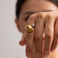 Uworld Stainless Steel Color Matching Twist Ring Trendy Metal 18K Geometric Finger Ring Earrings Set Party Gift For Women