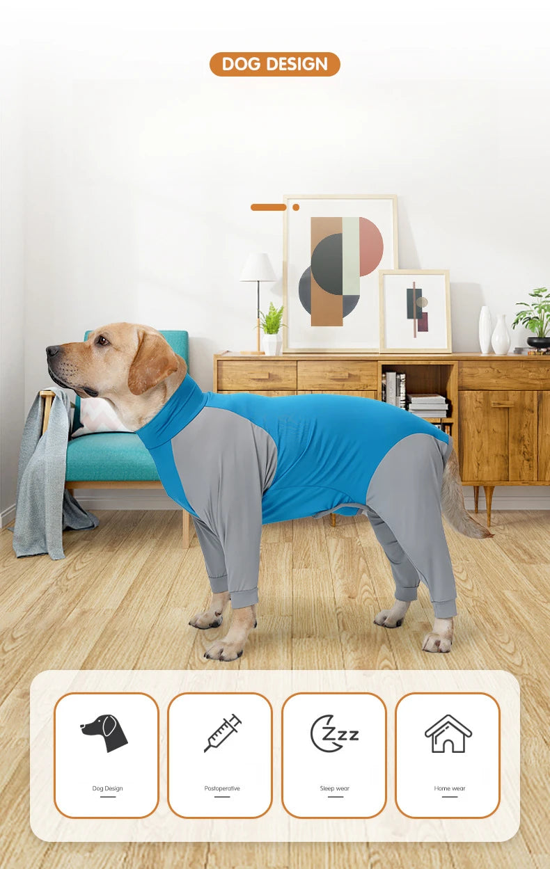 Dog Recovery Suit Pet Home Wear Pajamas High-elastic Breathable Dog Jumpsuit Pet Operative Protection Long Sleeves Bodysuit
