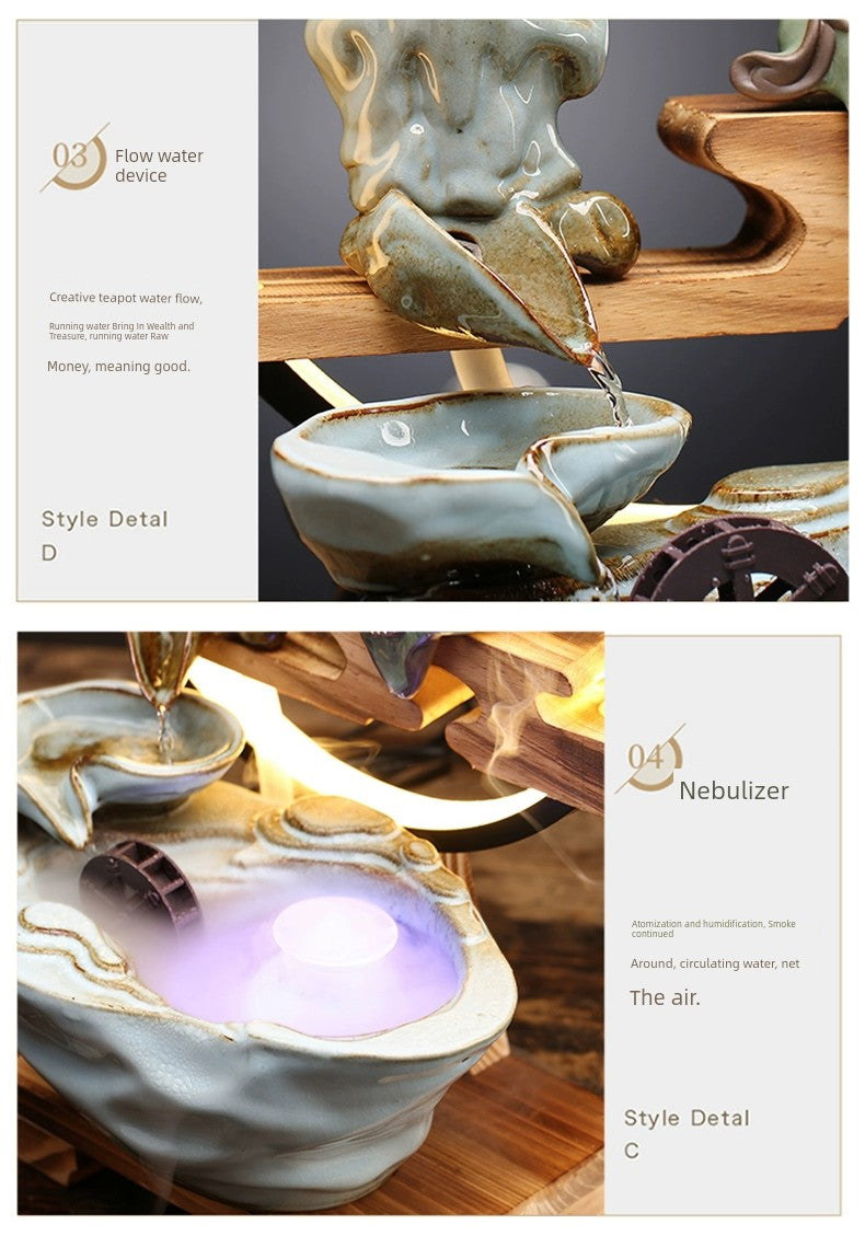 Bring In Wealth and Treasure Flowing Living Room Office Desk Surface Panel Flowing Water Ornaments