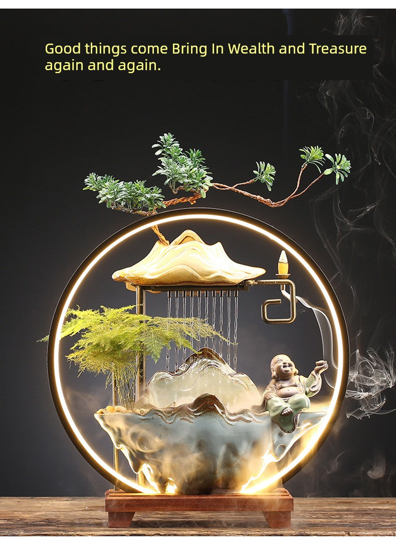Bring In Wealth and Treasure Flowing Living Room Office Desk Surface Panel Flowing Water Ornaments