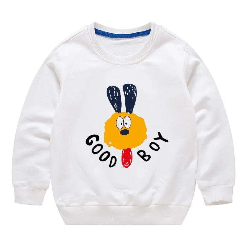 2025 New Autumn Boys Sweatshirts Cotton Kids Hoodies Casual Cartoon Printting Shirts Baby Boy Clothing 2-7 Years Children Tops