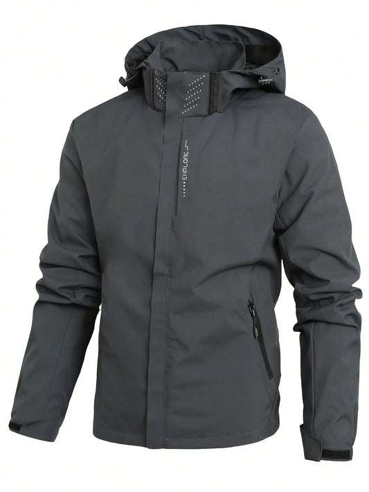 Men's Lightweight Waterproof Rain Jacket, Hooded Shell Outdoor Raincoat Hiking Windbreaker Jacket Coat