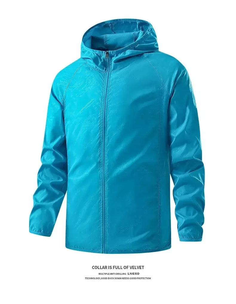 Men Women Hiking Jackets Waterproof Sun Protection Windbreaker Camping Climbing Outdoor Rain Coat Unisex Portable Clothes