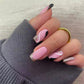 24p Artificial Acrylic Nail Art Fake Nails Full Coverage Removable Press On Nails Tip French Light Pink Heart False Nail Designs
