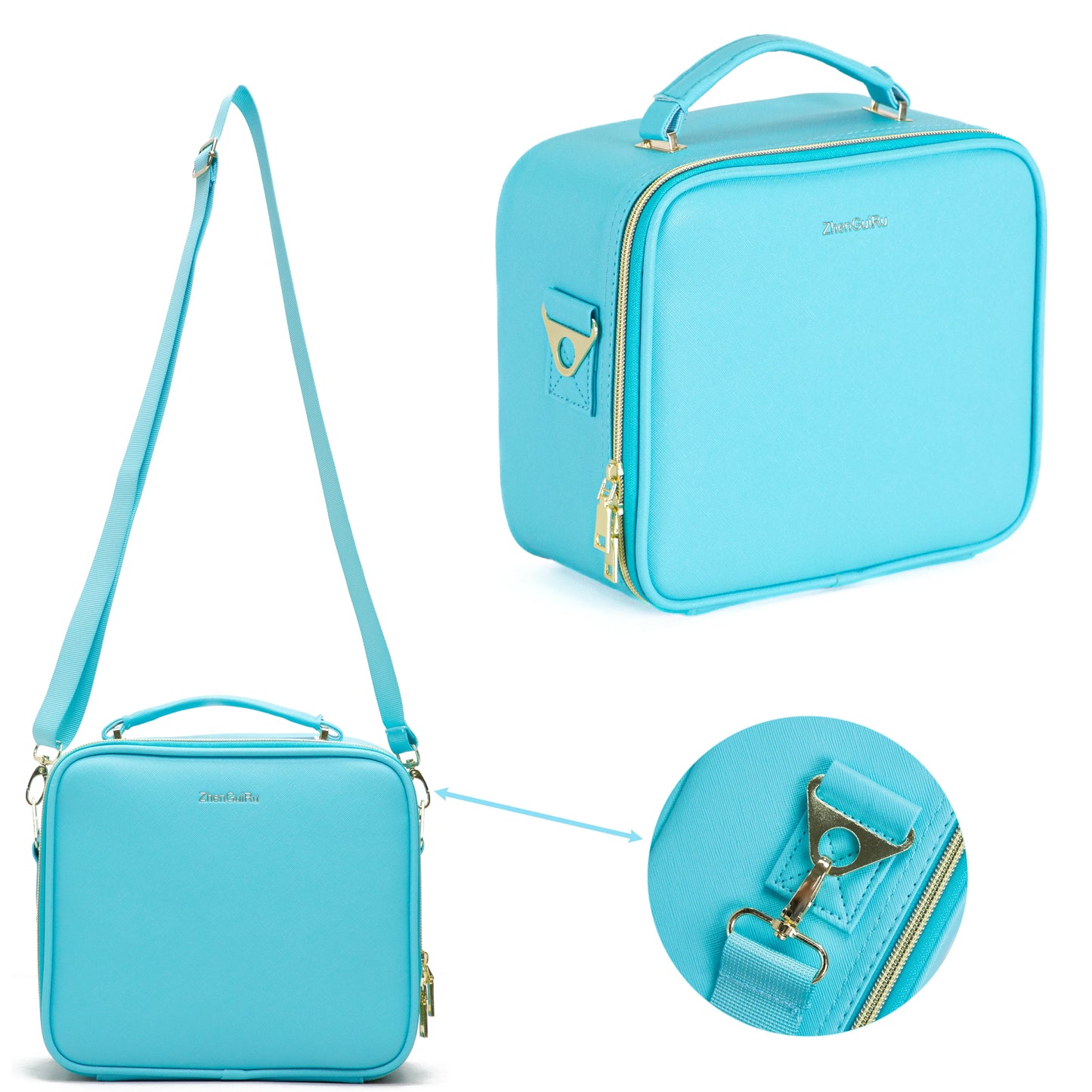 Makeup Bag with Mirror of Smart LED Lighted Women's Cosmetic Bag Travel Makeup Bag Large Capacity Female Beautician for Women