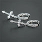 Classic Cross Point-Drill Crystal Replaceable Exquisite White Color Earrings For Women Men Hiphop Party Jewelry Gifts
