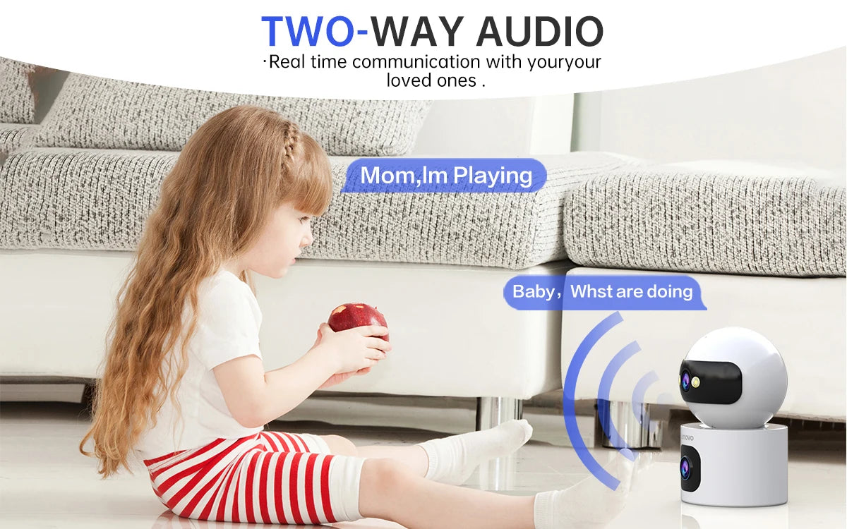Lenovo 4K IP Camera 5G WiFi Dual Lens Smart Home Auto Tracking CCTV Camera Wireless Surveillance Camera Security Baby Monitor