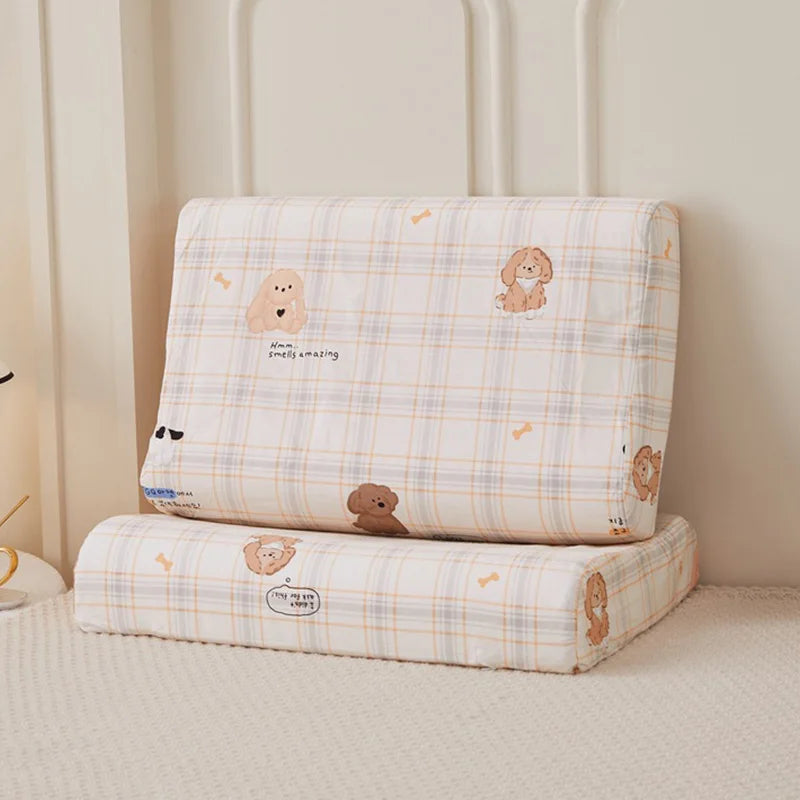 1PC Soft Neck Healthcare Sleeping Bedroom Home Decor Cotton Pillowcase Latex Pillowcase Rubber Memory Pillow Cover Cushion Cover