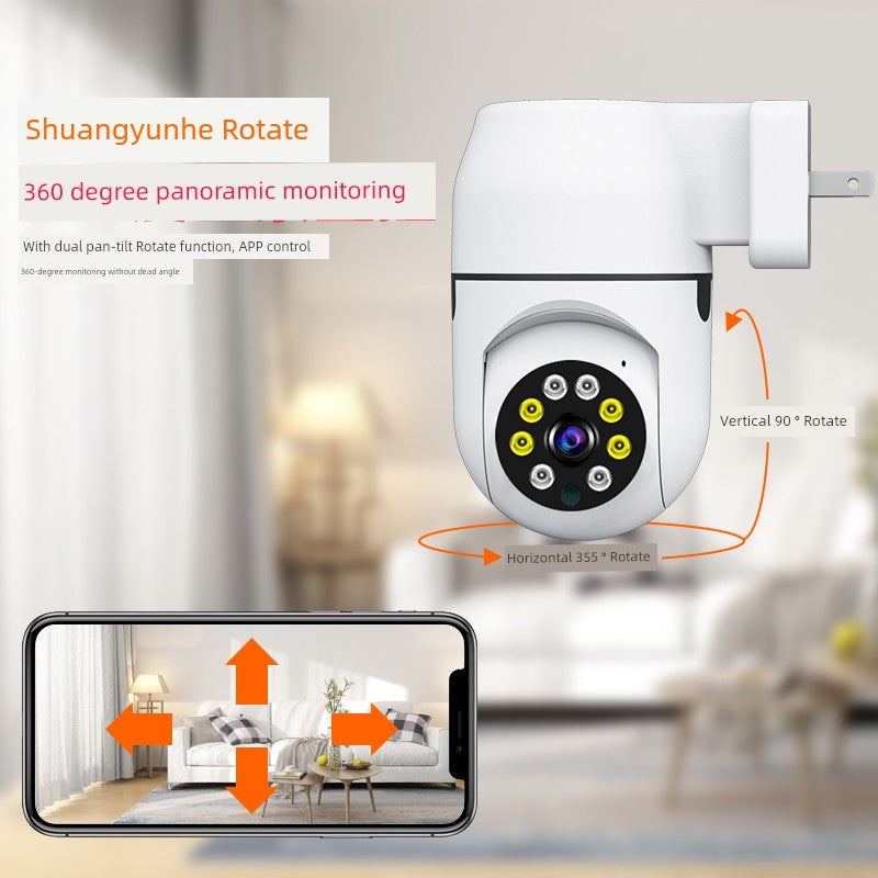 For Home Plug Wireless WiFi Surveillance Camera Mobile Phone 4G Remote HD 360 Panoramic Socket Monitor