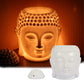 Ceramic Buddha Head Aromatherapy Oil Burner Aroma Essential Oil Diffuser Indian Buddha Tibetan Incense Burner Tealight Holders
