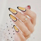 24pcs French Green Edge Seamless Removable Fake Nails Capsule Finished Full Cover Waterproof Artificial Press On False Nails