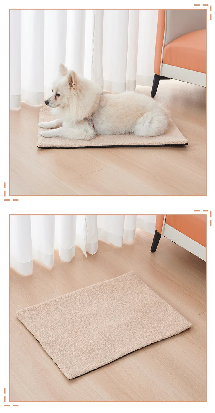 Self-Heating Pet Pads Blanket Puppy Pad Warm Cushion Mat for Cats Dogs Washable Pets with Thermal Body Heat Reflecting Core Pad