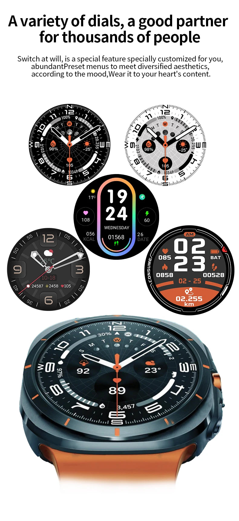 Watch 7 Ultra Smartwatch Bluetooth Talk HD AMOLED Screen Fitness Tracker Health Monitoring Smartwatch for Android IOS