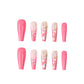 24Pcs Long Ballet Press On Nail Art Wearing Manicure Glitter Point Drill False Nails Removable Full Cover Artificial Fake Nails