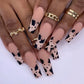 24Pcs Long Ballet Press On Nail Art Wearing Manicure Glitter Point Drill False Nails Removable Full Cover Artificial Fake Nails