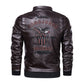 Winter Mens thick Warm Leather Jacket Luxury Stand Collar Embroidery Motorcycle Jacket Coat Men's Street Fashion Trend PU Jacket