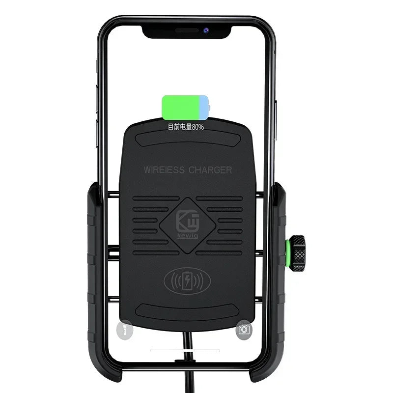 Motorcycle Phone Holder Moto Motorbike Mirror Mobile Handlebar Stand Support USB Charger Fast Wireless Charging Cellphone Mount