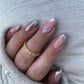 24p Artificial Acrylic Nail Art Fake Nails Full Coverage Removable Press On Nails Tip French Light Pink Heart False Nail Designs