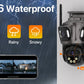 Three Screen WIFI IP Camera Outdoor 4K Dual Lens PTZ Camera Ai Human Detection IP66 Waterproof CCTV Video Security Camera iCsee