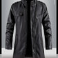 Men's Leather Jacket Autumn and Winter Windproof Standing Collar Motorcycle Tactical Warm Coat Casual Fashion Waterproof Jacket