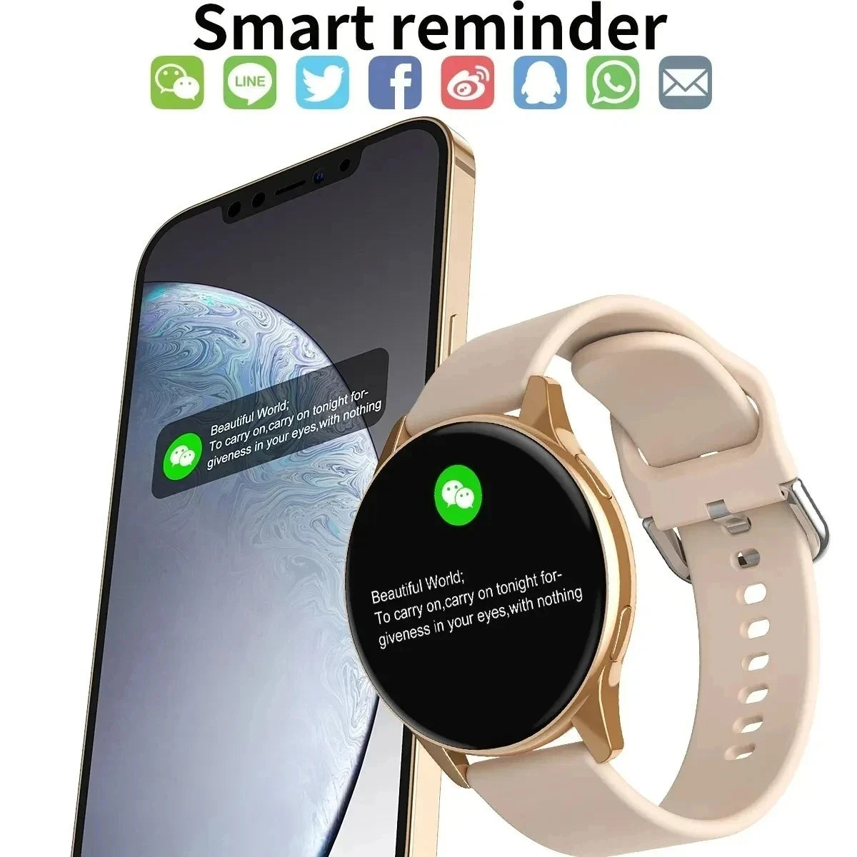 New Smart Watch Wireless Charging Smartwatch Bluetooth Calls Watches Men Women Fitness Bracelet Custom Watch Face +Box